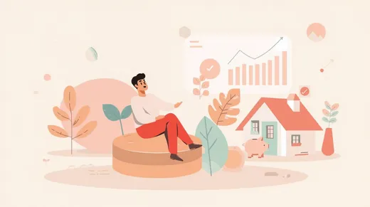 Financial planning illustration showing connected charts, goals and investments